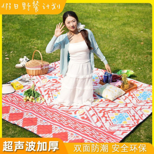 野餐墊防潮墊加厚春遊墊子超音波戶外可攜式野外露營草地防水野餐布