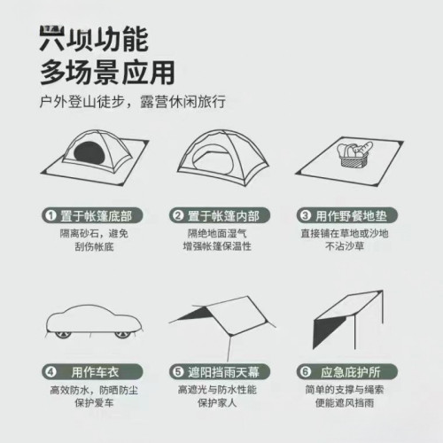 戶外地布帳篷地蓆露營地墊加厚防潮墊耐磨防潮加厚休閒野餐墊擺攤
