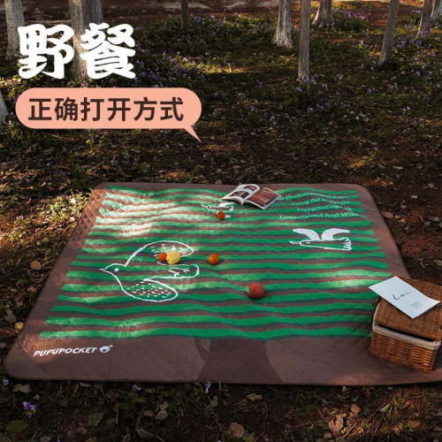 卡通設計野餐墊加厚防潮折疊戶外可攜式墊子野外露營防水地墊