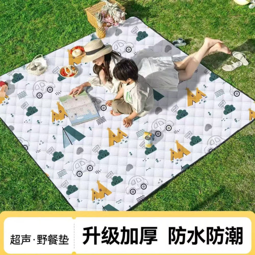 2025新款超音波野餐墊防水防潮戶外沙灘露營野餐毯地墊帳篷野餐布