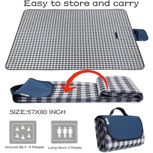 Picnic Beach Blanket Picnic Mat 80x60in Foldable Family Mat