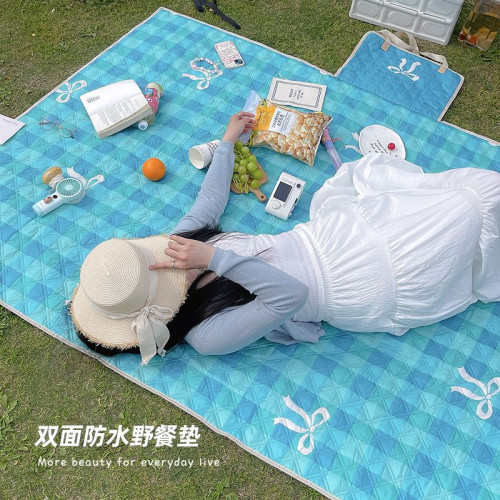 野餐墊牛津布防潮布戶外露營野餐雙面防水桌布手提式春遊加厚坐墊