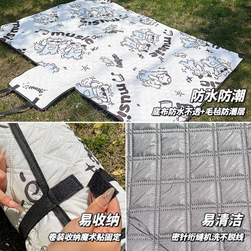 野餐墊牛津布防潮布戶外露營野餐雙面防水桌布手提式春遊加厚坐墊