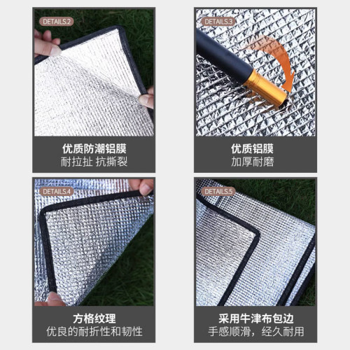 P5H加厚防潮墊戶外可攜式可折疊公園草坪帳篷墊子防水雙層鋁膜野