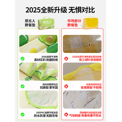 野餐墊防潮墊加厚沙灘墊戶外露營墊可攜式折疊野炊草坪墊子地墊戶外