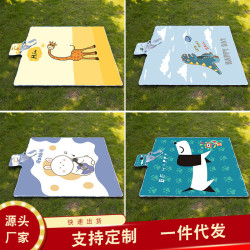 戶外露營野餐墊防潮墊加厚防水牛津布超大卡通動物爬爬墊帳篷地墊