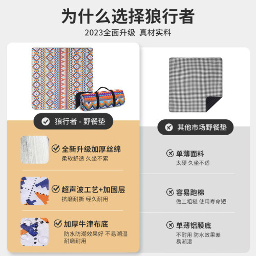 野餐墊防潮墊加厚戶外地墊野炊帳篷春遊墊子布可攜式野外防水ins風