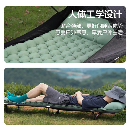 戶外輕量化充氣墊露營防潮充氣床墊野營可攜式腳踩氣墊床可拼接