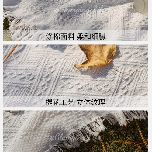 野餐墊防潮墊野餐布戶外露營白色毯子沙灘墊帳篷地墊法式海邊拍照