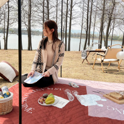 美作元素設計野餐墊戶外防水露營墊沙灘墊加厚可攜式防潮墊