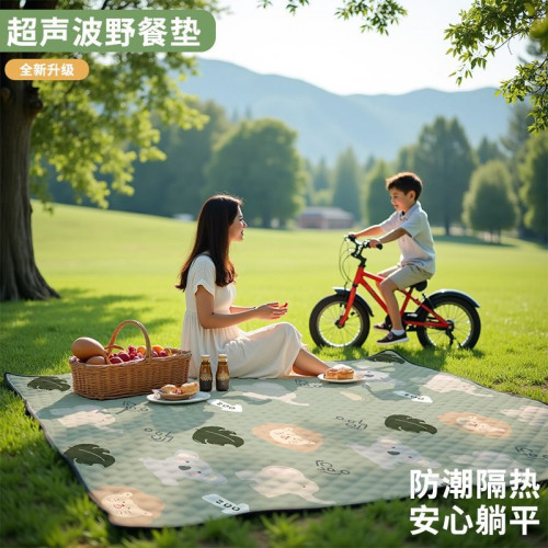 戶外野餐墊超音波春遊防水地墊防潮墊加厚可攜式可折疊ins風可機洗