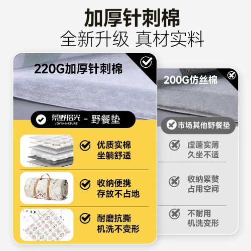 野餐墊加厚帶鋁模戶外露營帳篷折疊可攜式防水帳篷墊加厚防水沙灘墊