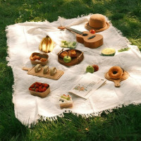 野餐墊防潮墊野餐布戶外露營白色毯子沙灘墊帳篷地墊法式海邊悅系