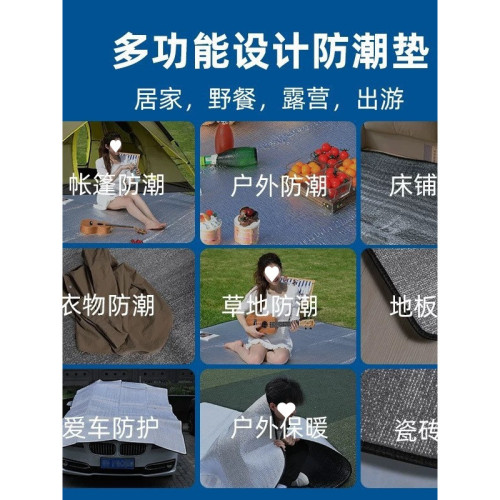 戶外防潮墊雙面鋁膜可攜式野餐墊露營帳篷沙灘墊雙人午休地墊加厚