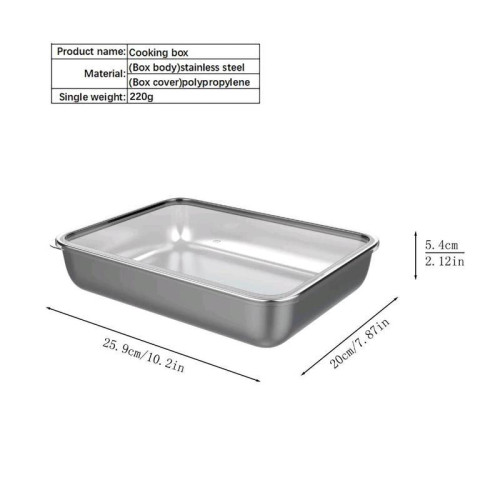 Stains Steel Food Storage Box with Lid 3 Counts set