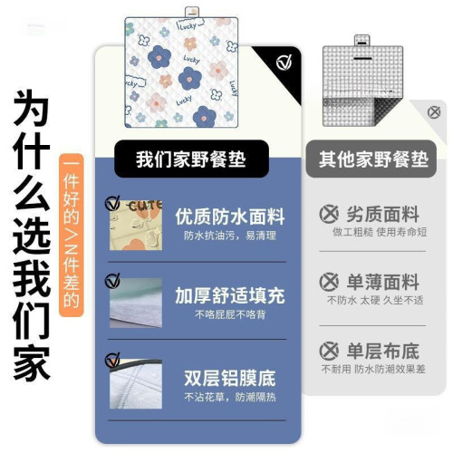 新款野餐墊戶外露營野餐坐墊公園春遊防潮墊防水沙灘露營墊