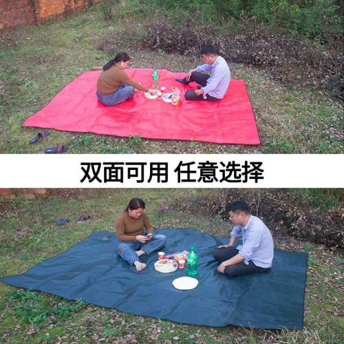 雙面淋膜戶外地墊地布地蓆加厚耐磨防水野餐墊子午睡露營防潮可攜式