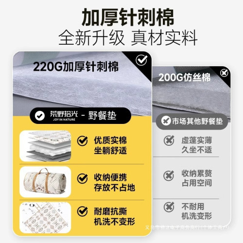 野餐墊防潮墊加厚戶外地墊露營帳篷內墊可攜式防水沙灘折疊野炊坐墊
