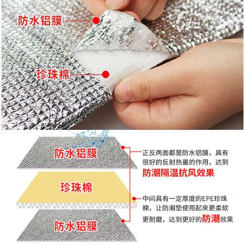 雙面鋁膜防潮墊家用午休墊可攜式露營帳篷地墊野餐墊加厚防潮地墊