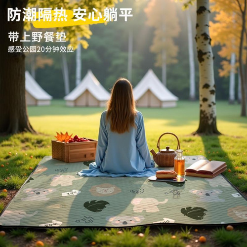 戶外野餐墊超音波防潮墊加厚露營地墊防水草坪坐墊可攜式折疊可機洗