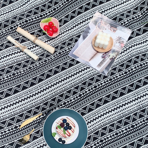 戶外露營波西米亞ins野餐墊復古民族風色織野餐布草地墊