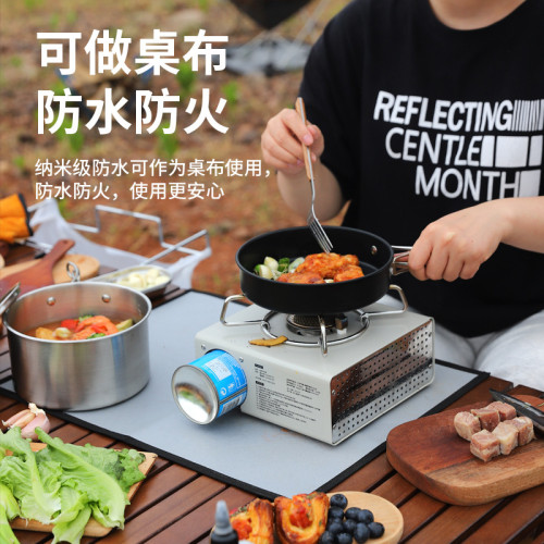 戶外耐高溫防火墊阻燃矽膠布野營野炊燒烤墊隔熱烤爐火坑多用途墊
