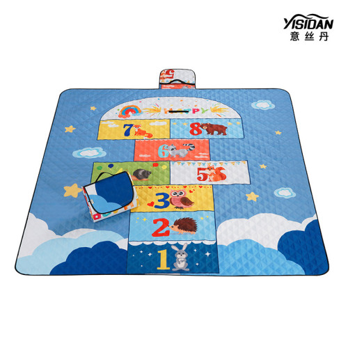 意絲丹跳跳棋野餐墊防潮墊戶外露營帳篷地墊內墊草坪折疊坐墊布