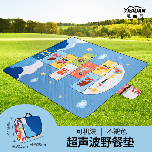 意絲丹跳跳棋野餐墊防潮墊戶外露營帳篷地墊內墊草坪折疊坐墊布