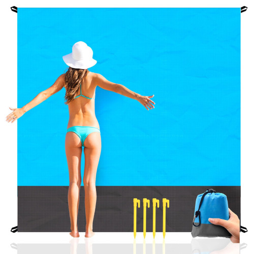 沙灘毯防沙超大可攜式野餐墊旅行露營徒步輕質沙灘配件家庭防水墊