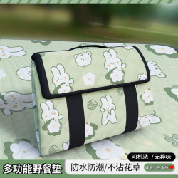 戶外野餐墊防潮墊加厚防水隔熱露營墊子可折疊可機洗ins風沙灘墊