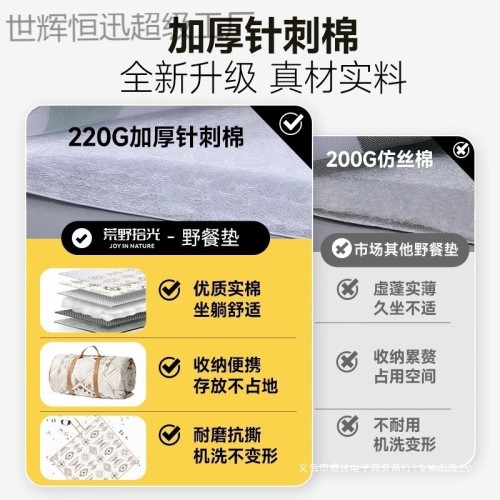 野餐墊防潮墊加厚戶外地墊露營帳篷內墊可攜式防水沙灘折疊野炊坐墊