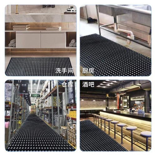廚房地墊商用飯店後廚防滑墊隔水防油防水耐磨腳墊可拼接橡膠門墊