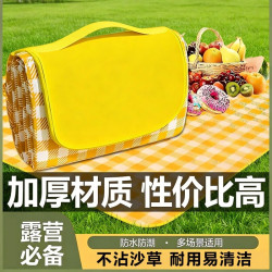 野餐墊戶外徒步休閒公園坐墊加厚可攜式帶野外野炊墊露營帳篷防潮墊