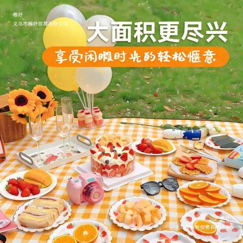 野餐墊戶外徒步休閒公園坐墊加厚可攜式帶野外野炊墊露營帳篷防潮墊