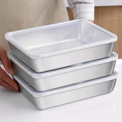 2025新款帶蓋不鏽鋼食品儲藏盒 3 件套