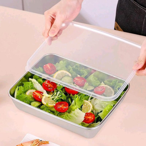 2025新款帶蓋不鏽鋼食品儲藏盒 3 件套