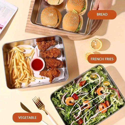 2025新款帶蓋不鏽鋼食品儲藏盒 3 件套