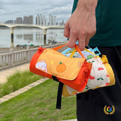 ➢戶外沙灘墊防水防沙可攜式寶墊布折疊草坪墊迷你口袋野餐墊小