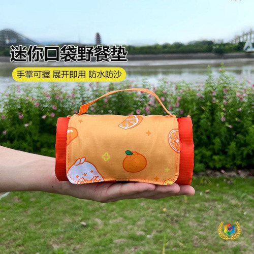 ➢戶外沙灘墊防水防沙可攜式寶墊布折疊草坪墊迷你口袋野餐墊小