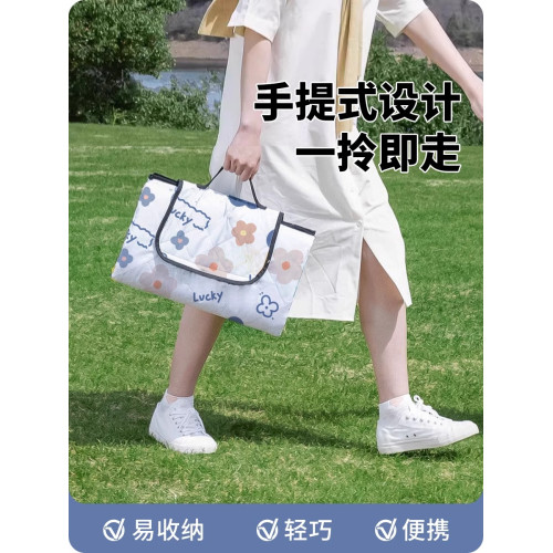 野餐墊防潮墊加厚防水款超音波草坪坐墊戶外露營手提可攜式春遊墊子