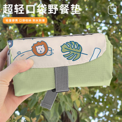 戶外可攜式迷你野餐墊口袋防水防潮沙灘墊折疊露營地墊地布輕薄野餐