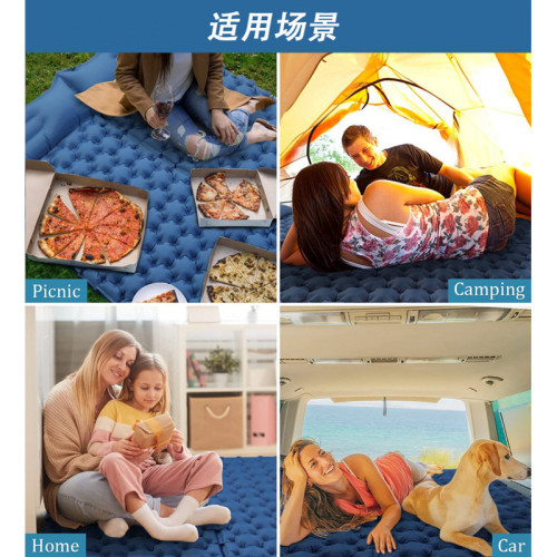 新款腳踩充氣墊戶外睡墊單人雙人防潮墊露營睡墊輕便易攜抖音爆品
