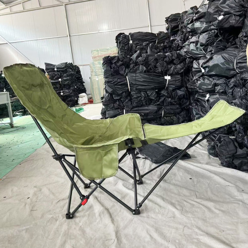 露營椅可攜式辦公室午休躺椅三檔可調節月亮椅帶腿托戶外折疊椅子