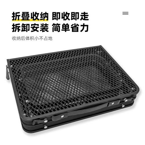 戶外網式折疊桌對折收納燒烤野餐露營吃飯桌手提可攜式小桌子