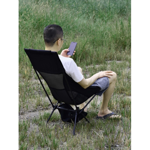 戶外透氣月亮椅輕便可攜式休閒太空折疊椅釣魚沙灘椅露營椅高背