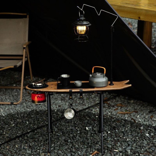 木製飛魚茶桌滑板桌可攜式折疊腿方便收納圍爐煮茶露營茶座