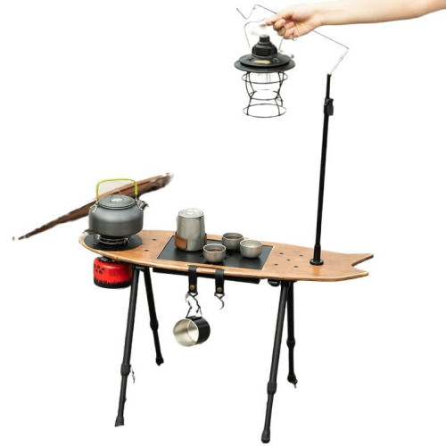 木製飛魚茶桌滑板桌可攜式折疊腿方便收納圍爐煮茶露營茶座