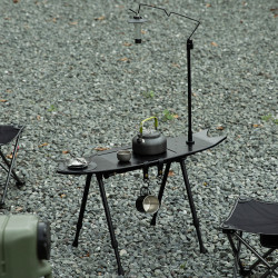 戶外飛魚桌露營可攜式多功能一體化茶台野營帶爐款升降折疊桌收納