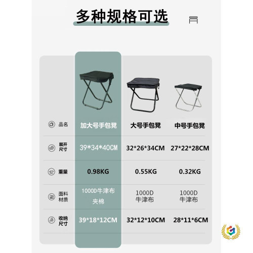 ◘戶外手包折疊凳可攜式折疊椅露營筆袋凳子不鏽鋼小馬紥釣魚凳裝