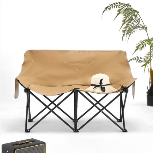 新款戶外雙人低背月亮椅露營可攜式野餐折疊椅輕便休閒雙人折疊椅